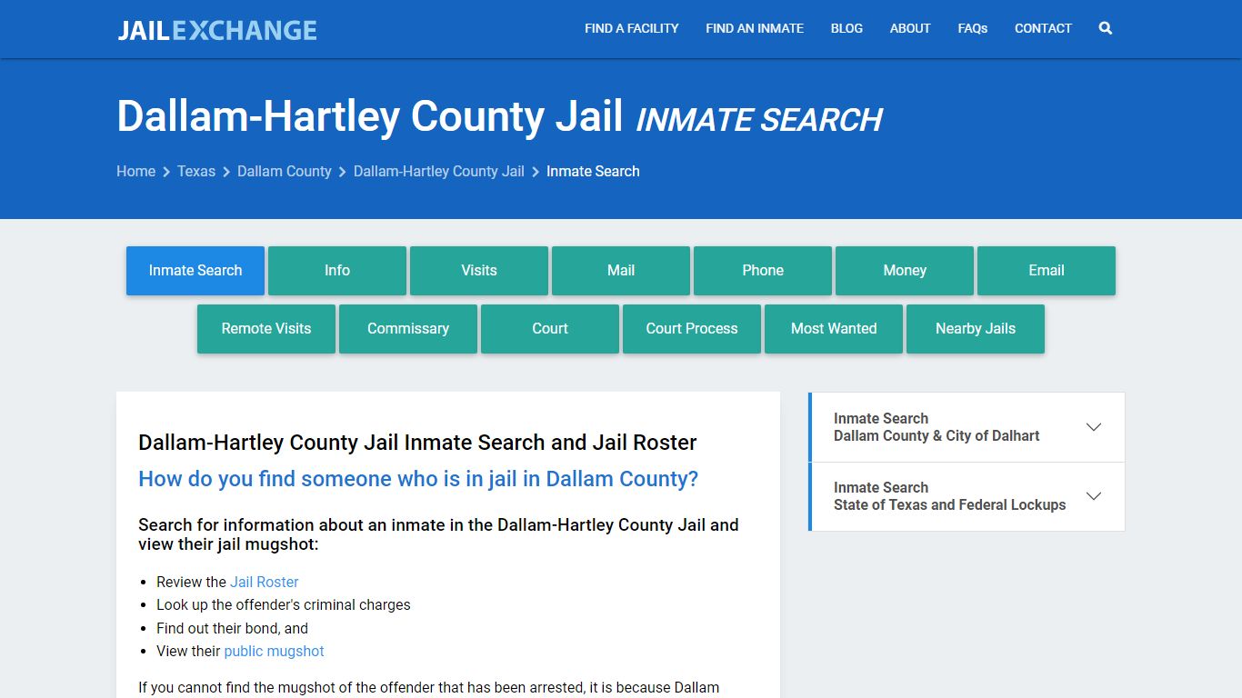 Inmate Search: Roster & Mugshots - Dallam-Hartley County Jail, TX