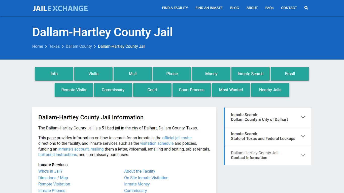 Dallam-Hartley County Jail, TX Inmate Search, Information